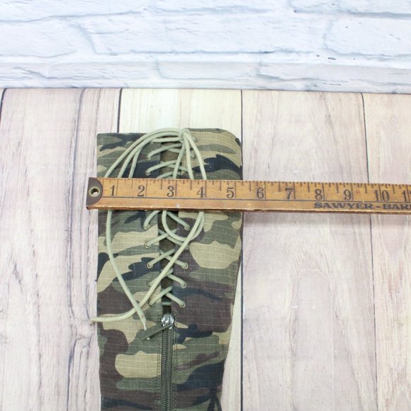 Akademiks Embroidered Camo Knee High Heeled Boots Size 10 - Picture 7 of 15